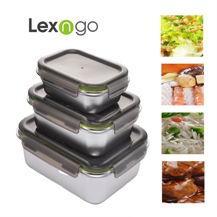 Buy LEXNGO Microwavable Safe Leak-proof Stainless Steel SUS316L Food ...